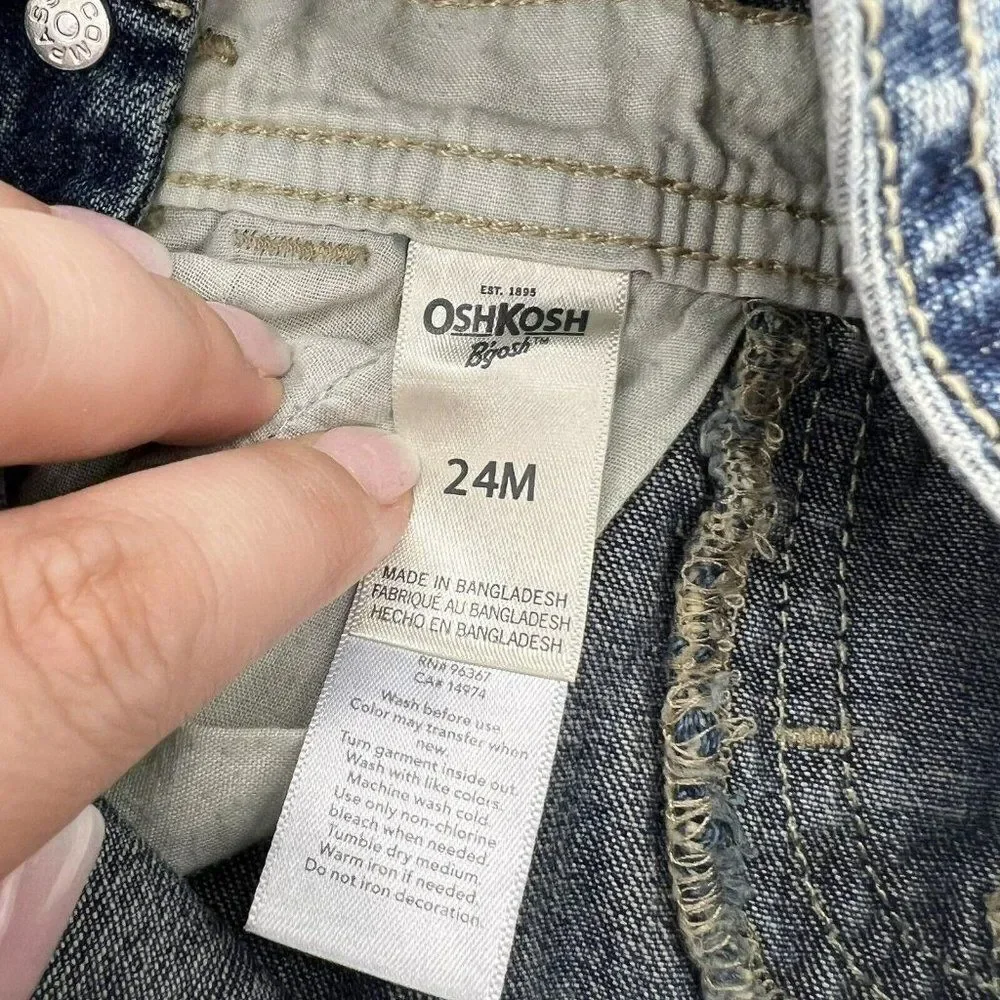 OshKosh B’Gosh Vestbak Vintage Made in USA Baby Denim Overalls Size 24 Months